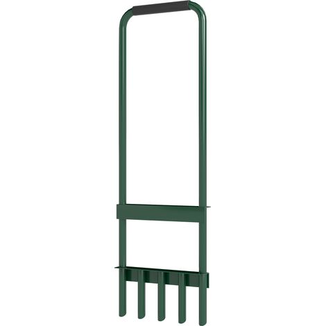 Aireador de césped manual 5 púas huecas mango antideslizante herramienta perforación verde oscuro (1/5)