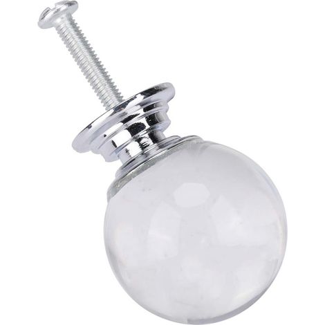 Poignée de tiroir en verre cristal 30mm, forme boule pour meuble et armoire (1/5)