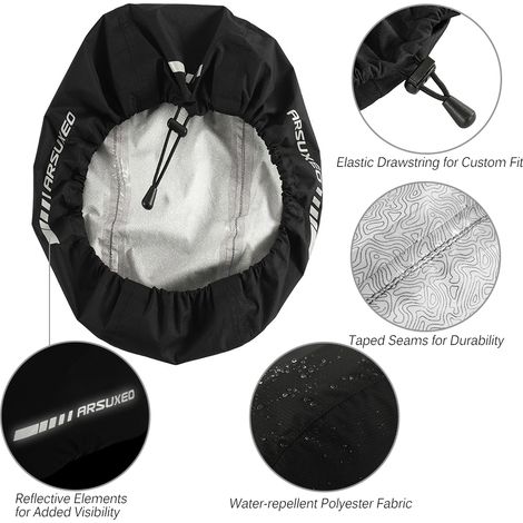 Housse de casque de vélo étanche avec bande réfléchissante, vélo, pluie, route, eau, neige (1/5)