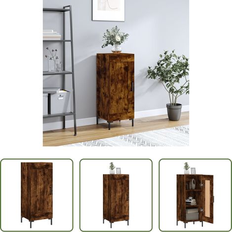 vidaXL Holz Sideboard Räuchereiche - Sideboard Räuchereiche 34,5x34x90 cm Holzwerkstoff (1/5)