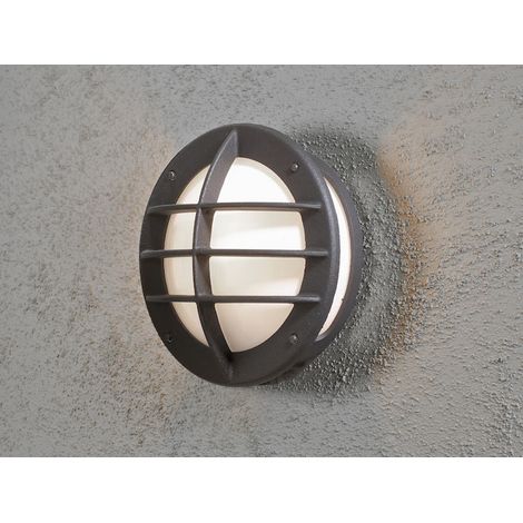 Außenwandleuchte ODEN, Aluminium Schwarz & Acrylglas Weiß, Ø 31cm (1/5)