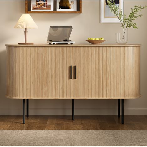 Sideboard mit Schiebetür, Natur, 140x40x78 cm (1/5)