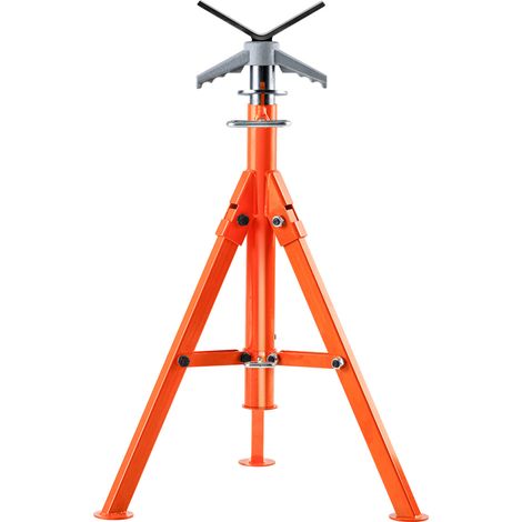 VEVOR Cavalletto per Tubi, Cavalletti per Tubi da 2500LBS, Cavalletto per Tubi con Testa a V Regolabile in Altezza da 27,2"-52", Cavalletto per Tubi Pieghevole in Acciaio 45 Tubi 1/2-12 pollici