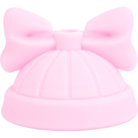 Protège-gobelet en silicone rose avec nœud papillon, anti-poussière, compatible avec la plupart des gobelets, idéal pour la maison, le bureau et les voyages. (1/5)
