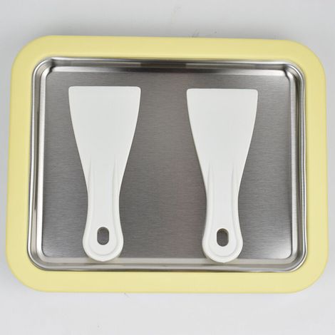 Ice Cream Maker with 2 Spatulas, Instant Rolled Ice Cream Plate, DIY Ice Cream Maker for Family, Gelato Roll Tray for Making Ice Cream, Yogurt, Fruit Smoothies, Milkshakes, Sorbets