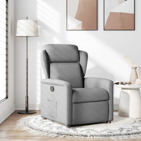 Maison Exclusive - Sillón reclinable de tela gris claro