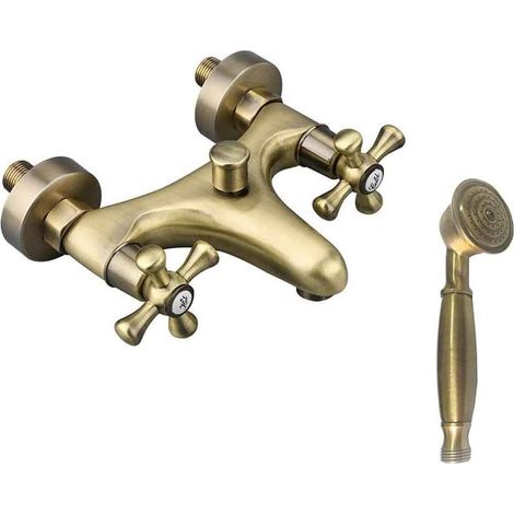Rubinetto per bagno miscelatore doppio comando vasca doccia in ottone bronzo opaco (1/3)