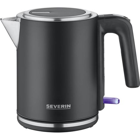 Severin 9555 Bouilloire sans fil noir, argent Contenance: 1 l (1/4)