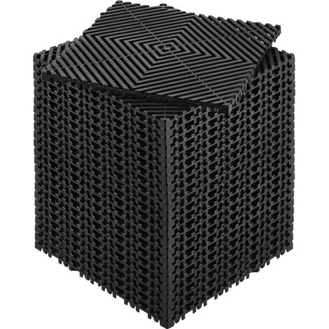 Mophorn 12"x12" ineinandergreifende Drainagematte, 24 Stück rutschfeste PP-Bodenfliesen, Polster für Garage, Garten, Küche und Außenbereich