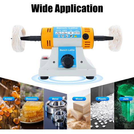 Mini Bench Grinder Gem Polisher Grinding Jewelry Polishing Buffing Machine 200W (1/5)