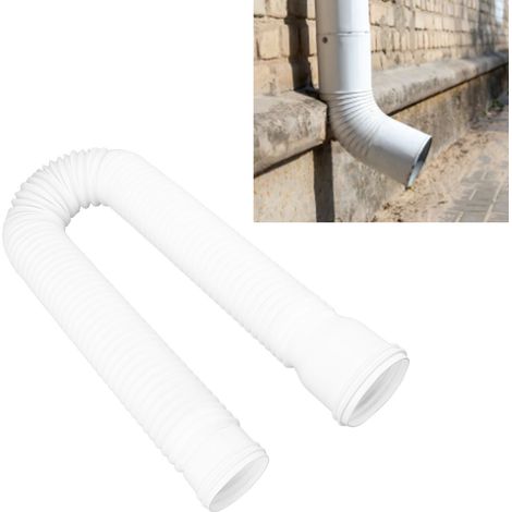 Tuyau Flexible pour Gouttière PE, Prolongateur Retractable Anti-Éclaboussures Blanc pour Drainage Extérieur 20-59 cm (1/5)