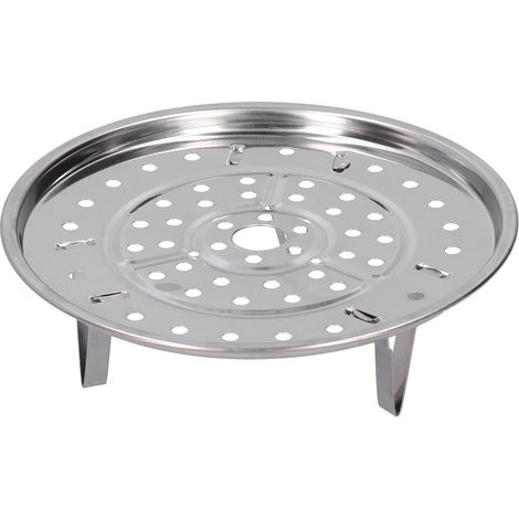 Hitzebeständiger Dampfeinsatz aus Edelstahl, Dreibein-Design, antihaftbeschichtet für Kuchen und Speisen (23,5 cm) (1/5)