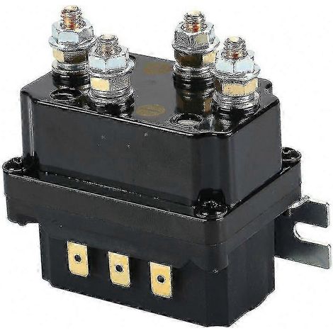 Contacteur de relais électromagnétique pour treuil 12V 250A avec interrupteur à pouce, compatible avec les treuils de VTT et de VUTT. (1/5)