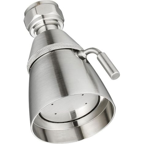 Pommeau de douche haut débit en laiton massif – Finition nickel brossé – Débit réglable – Angle de rotation 360° – Installation rapide (1/5)
