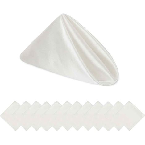 Lot de 10 Serviettes de Table en Polyester Ivoire - 50 cm, Résistantes aux Taches et Faciles à Nettoyer, Idéales pour Dîners et Réceptions