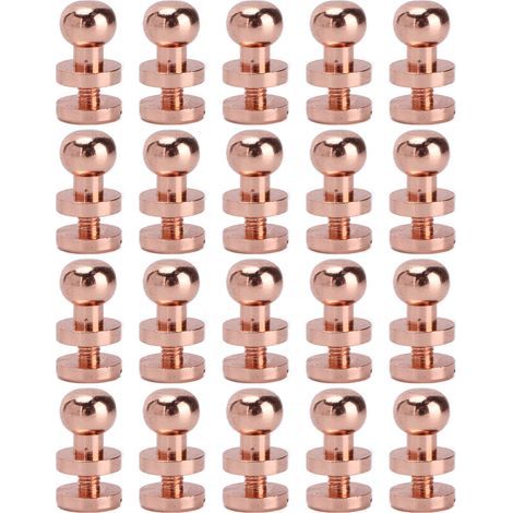 20 roségoldene, oxidationsbeständige Messingnieten, Lederwarenzubehör für Handtaschen und Schuhe, 8 x 7 mm (1/5)