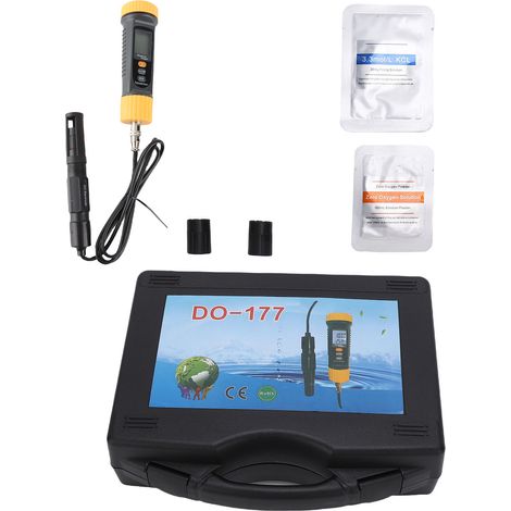 Oxymètre numérique portable précis, 2 modes, écran LCD rétroéclairé, kit de test d'oxygène dissous pour bassin et aquarium.