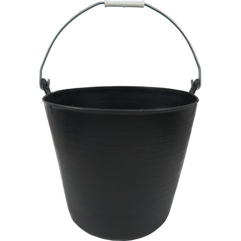Seau en plastique noir avec anse 22 litres (1/2)