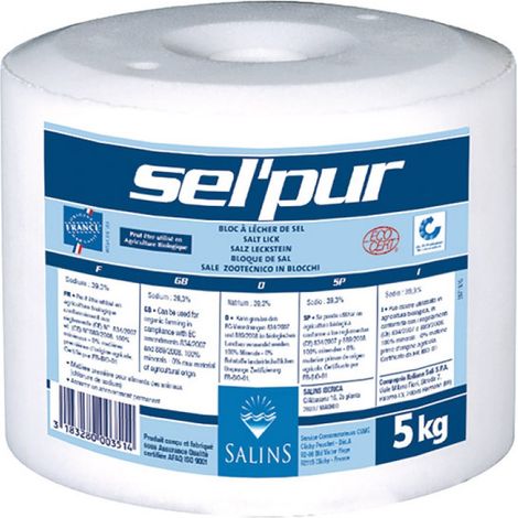 Lutscherblock Salzblock 5 kg für Tiere - Salins Du Midi