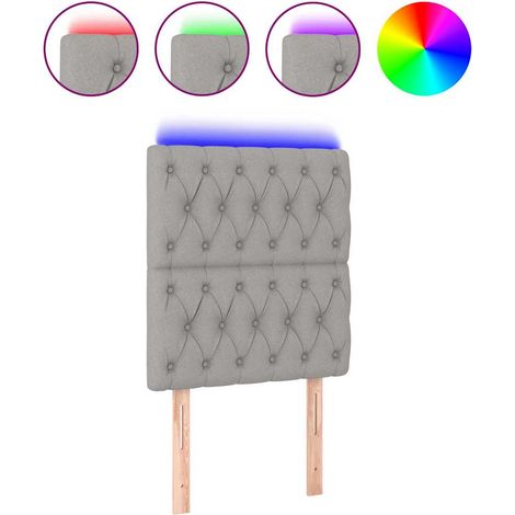 Maison Exclusive - Cabecero con luces LED tela gris claro 80x7x11 (1/5)