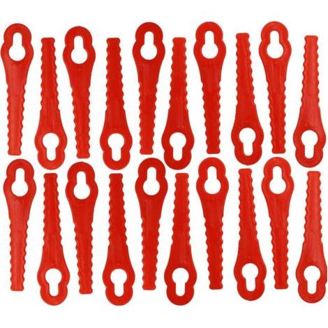 Pack of 20 replacement blades for cordless brush cutters – cutting blade, red, plastic (1/3)