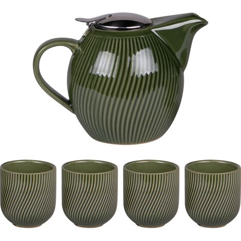 Table Passion - Coffret théière 0,9L avec 4 gobelets Mao vert (1/2)