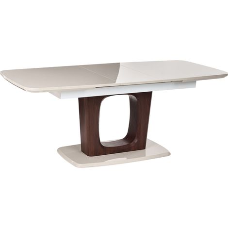 Dining Table Light Beige MDF Top 160/200 x 90 cm Extendable Rectangular Modern Dining Room Kitchen BERRIGAN (1/5)