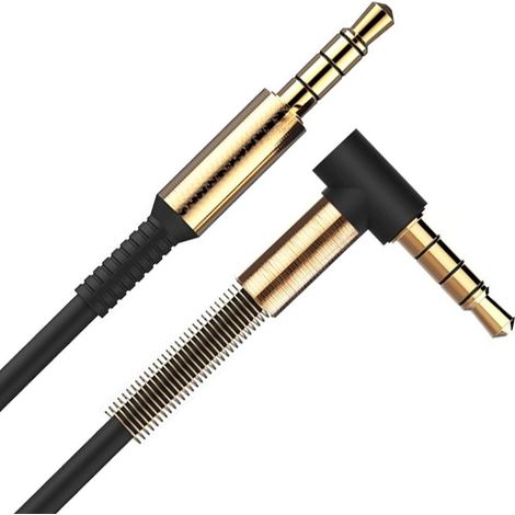 Trade Shop - CAVO AUDIO 1m ANGOLO 90 ° GRADI zu L JACK 3.5mm Stereo AUX Iphone -