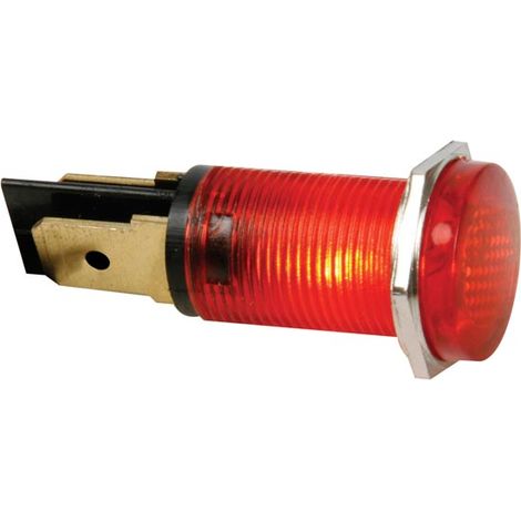Luce pilota rotonda - colore rosso - 12 v - 14 mm (1/2)