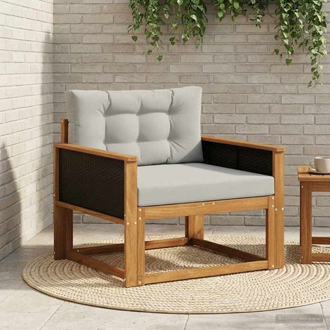 vidaXL Sofa de milieu extérieur Bois d'Acacia Massif Naturel (1/5)