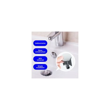 Juego de 2 tapones de repuesto ajustables de 40 mm para fregadero, tapones universales de plástico y latón, sellan bien y evitan la oxidación, ideales para fregaderos de baño y cocina, y lavabos - Cre