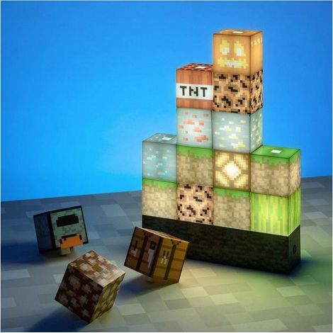 Lampada Paladone Minecraft Block beige da assemblare 20 cm (1/2)