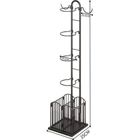 Estantería de almacenamiento, estructura metálica resistente, organizador multideporte, color negro. (1/2)