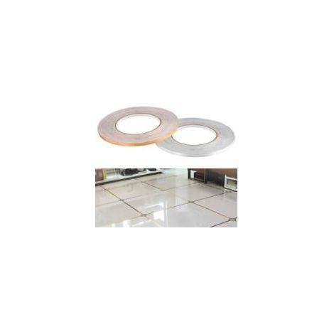 Ruban Anti-moisissure pour Carreaux de céramique, 50 mètres d'autocollant imperméable à l'eau de Joint d'étanchéité de Bande de Bande de Joint de beauté de carrelage au Sol (Argent, 5mm) (1/5)