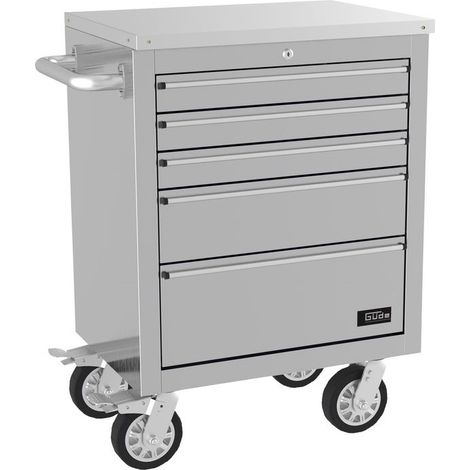 Güde Edelstahl Werkbank 75x50x91 cm GW5 INOX Rollwagen Werkzeugwagen