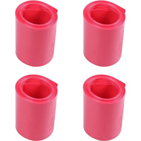 4 pièces 2M 50mm Width PVC Heat Shrink Wrap Tube rouge pour 2 x 18650 batterie (1/5)