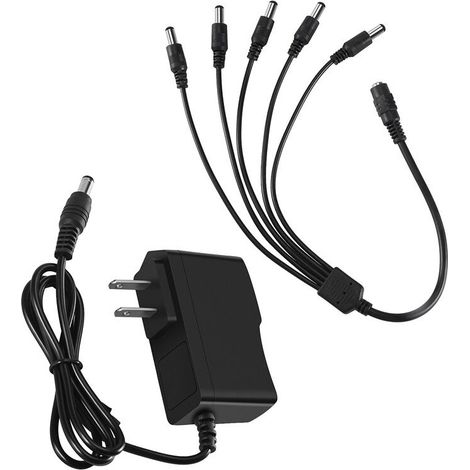 9V-Effektpedal-Netzteil mit US-Stecker und 5-fach verzweigtem Kabel