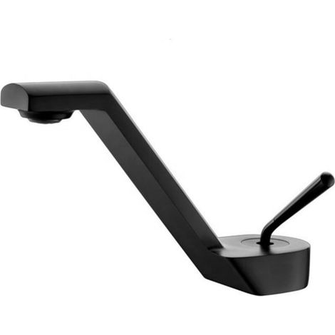 Modern Simple Bathroom Sink Taps Basin Taps Deck Mount Brass Taps for Bathroom Sink Single Handle Basin Mixer Tap for Bathtub or Kitchen (Noir) (1/5)