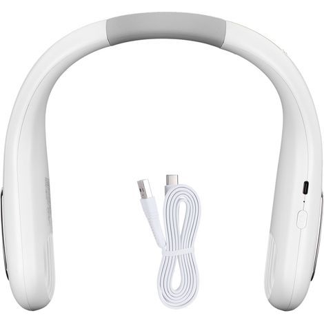 Ventilateur de cou portable 3 vitesses - Mini ventilateur électrique pour bureau et maison - Blanc