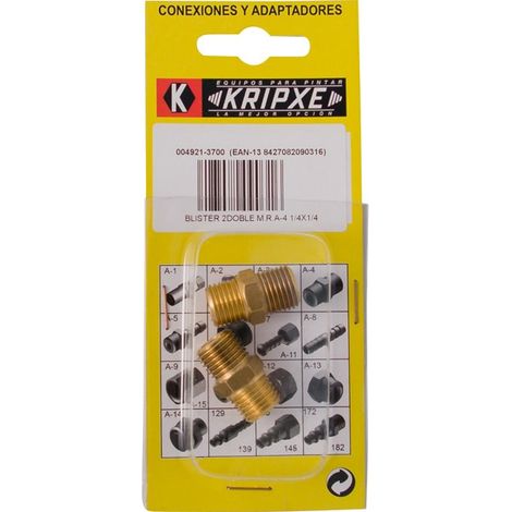 RACCORD LAITON DOUBLE MÂLE BL.2 - 1/4''