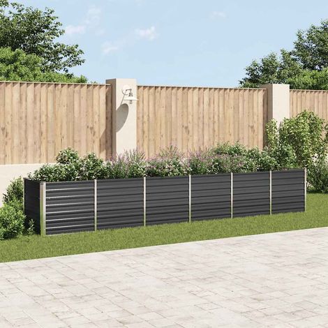 Garten-Hochbeet Verzinkter Stahl 480x80x77 cm Anthrazit (1/5)