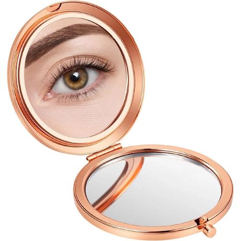 Petit Miroir pour Sac à Main Accessoires Métalliques Portables Miroir de sac pour voyages bureau dortoir école salon coiffeuse fêtes rencontres amoureuses femmes filles (1/5)