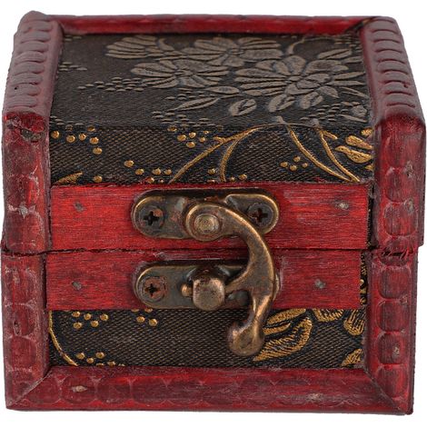 Boîte de Rangement Vintage en Bois pour Bijoux et Cosmétiques - Organisateur de Bureau Compact