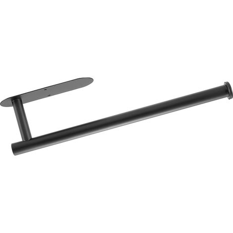Papierhandtuchhalter aus Edelstahl 304, platzsparend, dekorativ, praktisch, wasserdicht, zum Aufhängen von Papierhandtuchrollen, ovaler Boden, lang, schwarz (1/5)