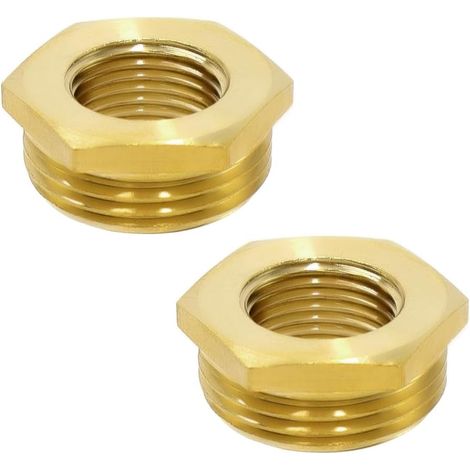 2 Pièces Raccords Réducteur en Laiton 1 à 1/2 Pouce Filetage Mâle à Fileté Femelle pour Joints et Raccords de Plomberie (1/5)