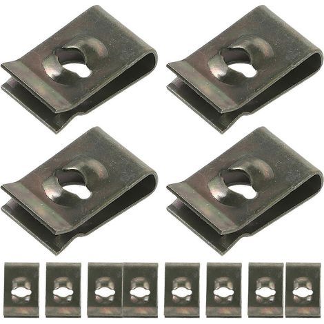50 fixations de pare-chocs en forme de U, clips de fixation universels pour pare-chocs de voitures-1.50X1.00X0.30CM (1/4)