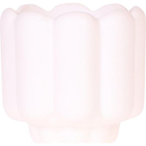 Cache-pot Décoratif Rétro Blanc Ø 6 cm - Pot de Fleurs Vintage à Structure Nervurée Mate - PANGIVO (1/2)