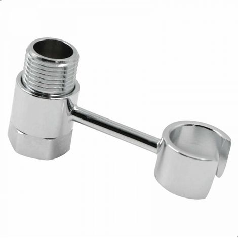 1 Stück Duschkopfhalter, 20 mm Verbindungsmutter, universelle Tür, 360° verstellbar, Wandmontage, für Badezimmer, Sprühtoilette, manuell austauschbar, ohne Bohren, verchromtes Messing (1/3)