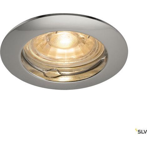 Spot encastré intérieur PIKA rond fixe chrome GU10/QPAR51 50W max - SLV - 1000715 (1/4)