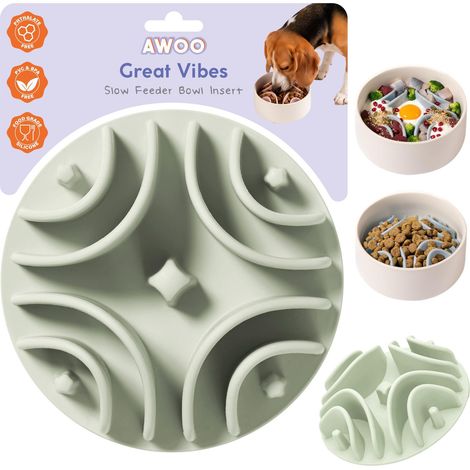 Pet silicone slow feeder, pet suction cup slow feeder, bottom suction cup silicone anti-choking slow feeding mat, bean green -